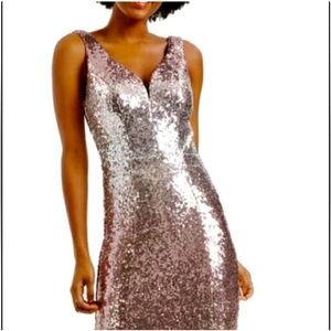 Crystal Doll Rose Gold Sequin Prom Dress